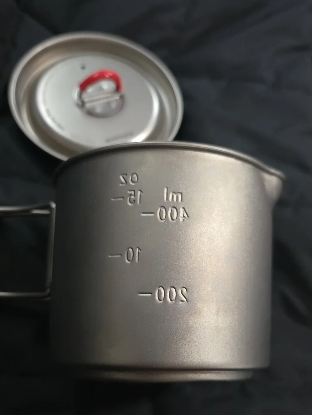 Evernew Titanium Lightweight Camping Mug Pot w/Folding Handle Set, 500ml